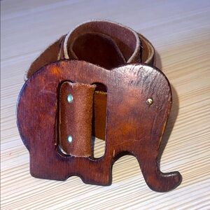 Vintage RARE Boho Elephant Patchwork Belt